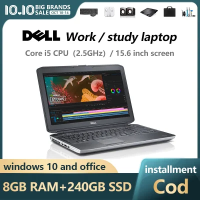 【COD+16 free gifts+Remote service】laptop sale lowest price / laptop E5530 I 15.6in I 3rd generation Intel processor I Core i5 I 8GB memory I 240GB SSD I Built in digital keyboard and HD camera I Suitable for online education + work