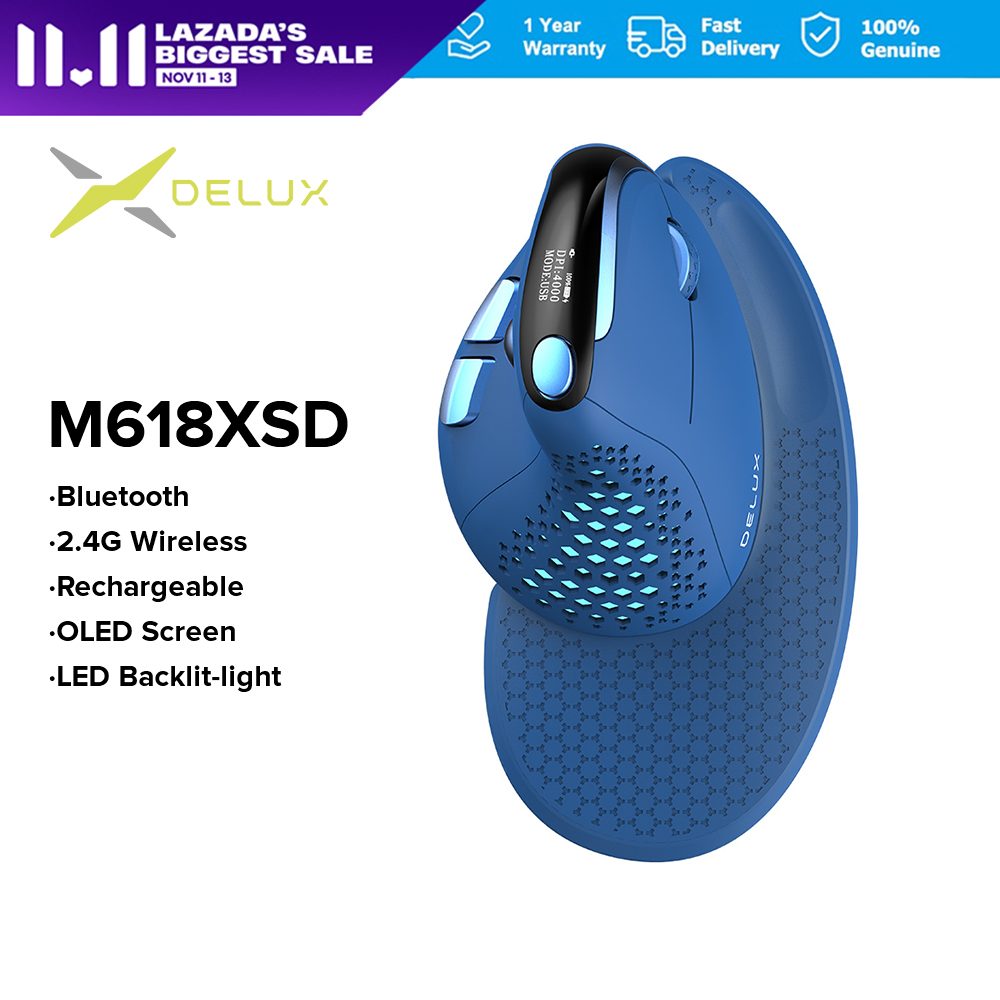 Delux M618XSD Seeker Ergonomic Vertical Mouse Bluetooth