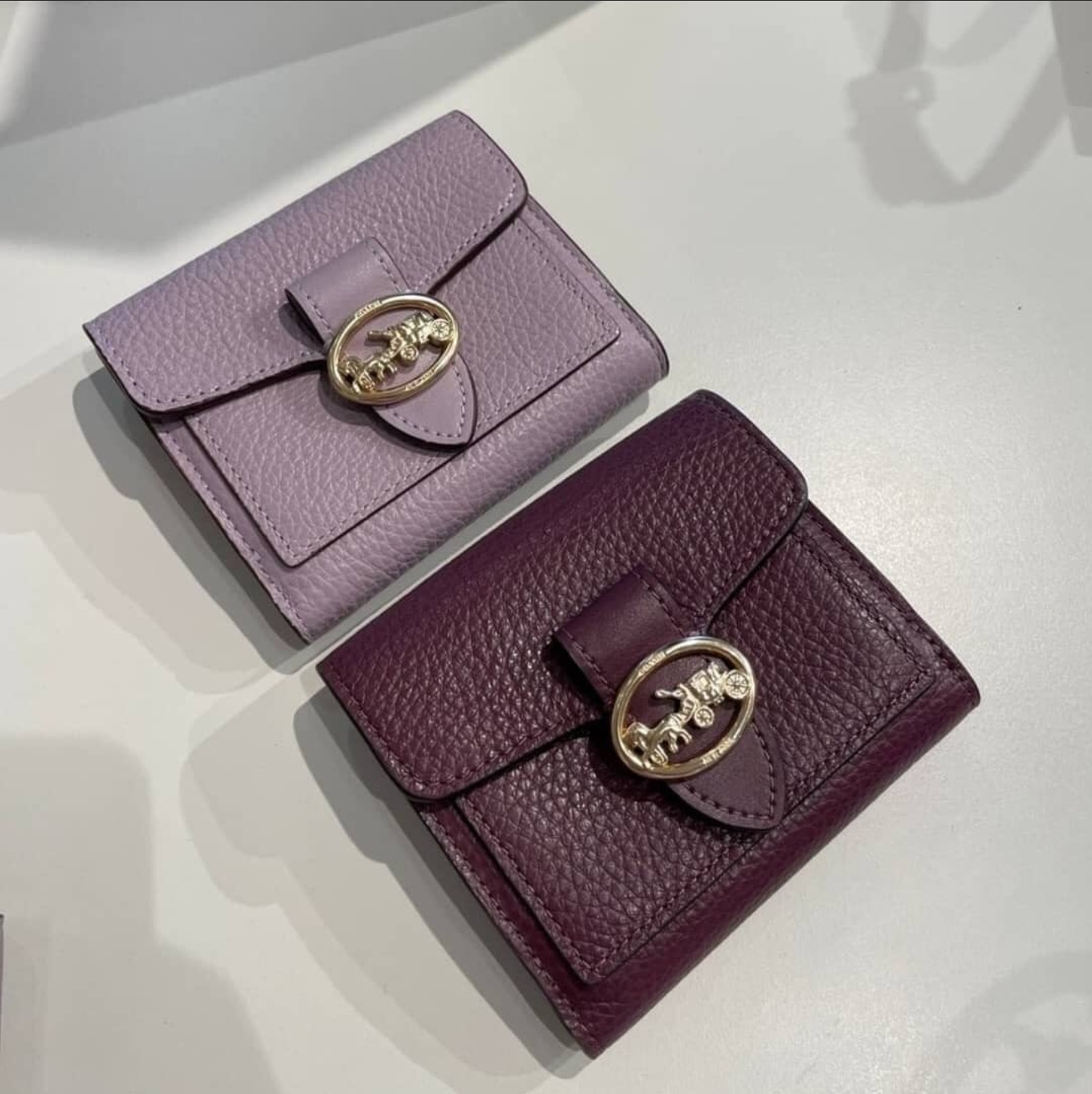 Authentic Coach Original Georgie Small Wallet In Refined Pebble And Smooth  Leather 6654 - Boysenberry | Lazada PH