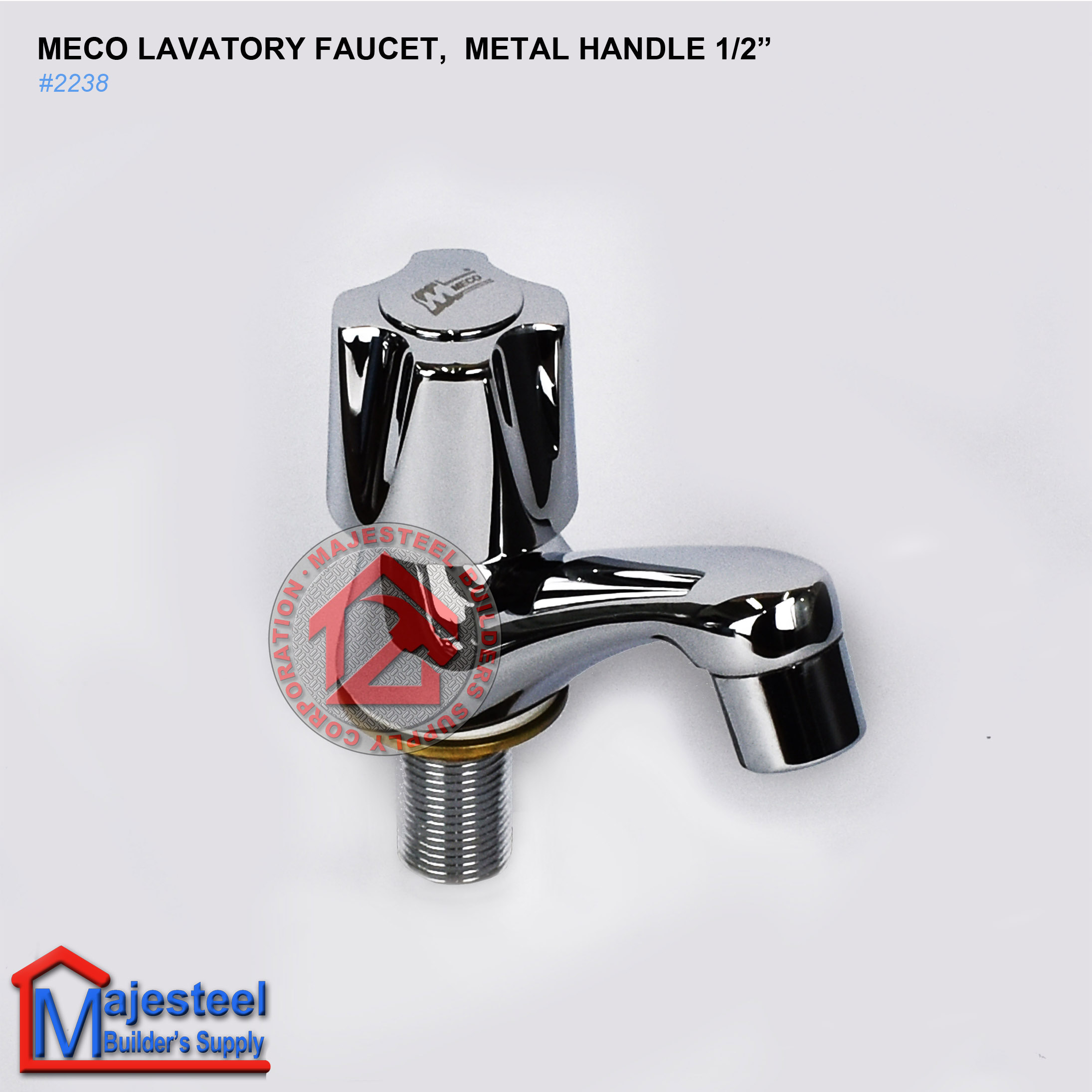 MECO Lavatory Basin Faucet Vertical Tap ½ solid brass chrome