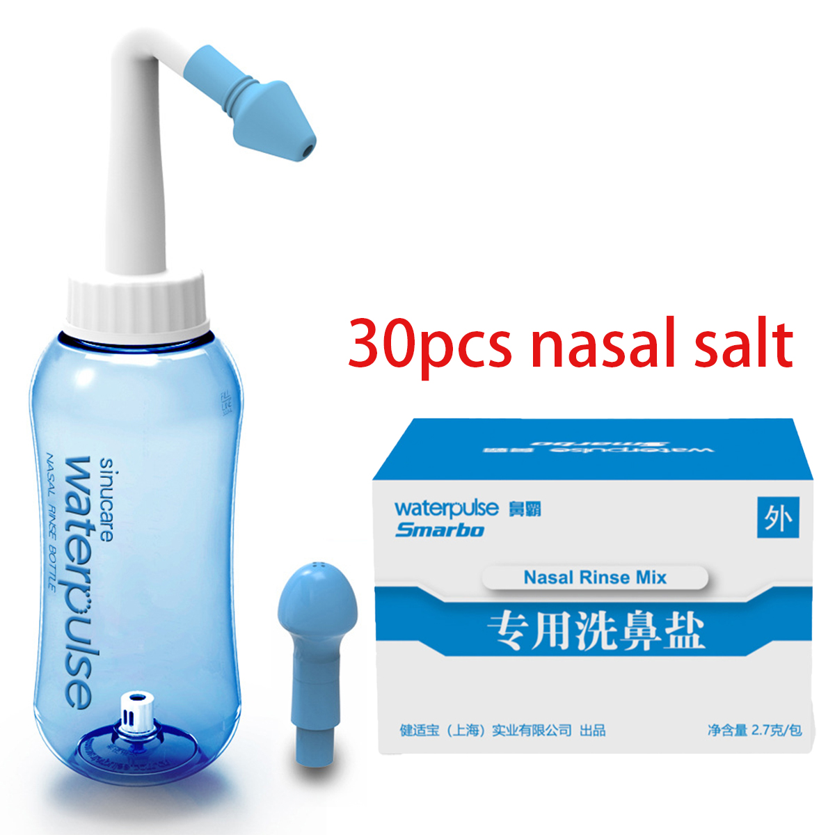 Nose Wash Salt Bottle Waterpulse Nasal Rinse Mix Wash Nasal Salt Nasal ...