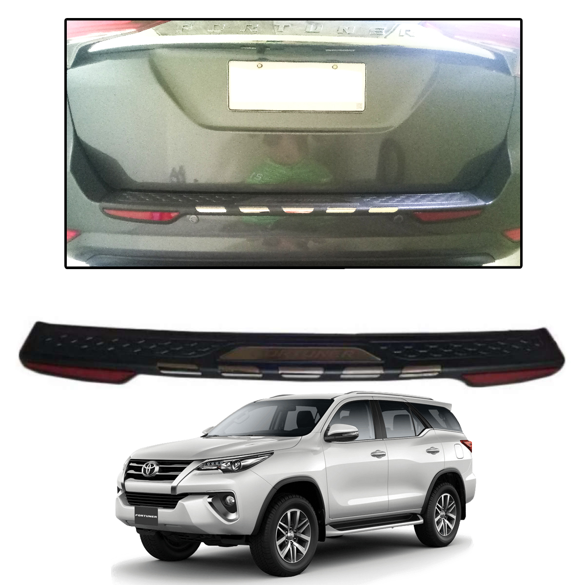 TOYOTA Fortuner 20162020 Rear Stepsill Trim & reflector Rear Bumper
