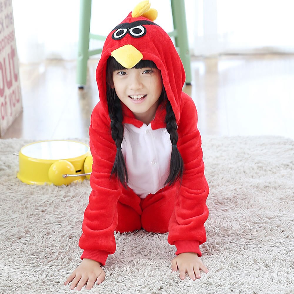 Winter Flannel Soft Warm Bird Red Kigurumi Pajamas Hooded Animal Cartoon  Boys Pyjamas Onesie Pijamas for Girls Kids Sleepwear | Lazada PH