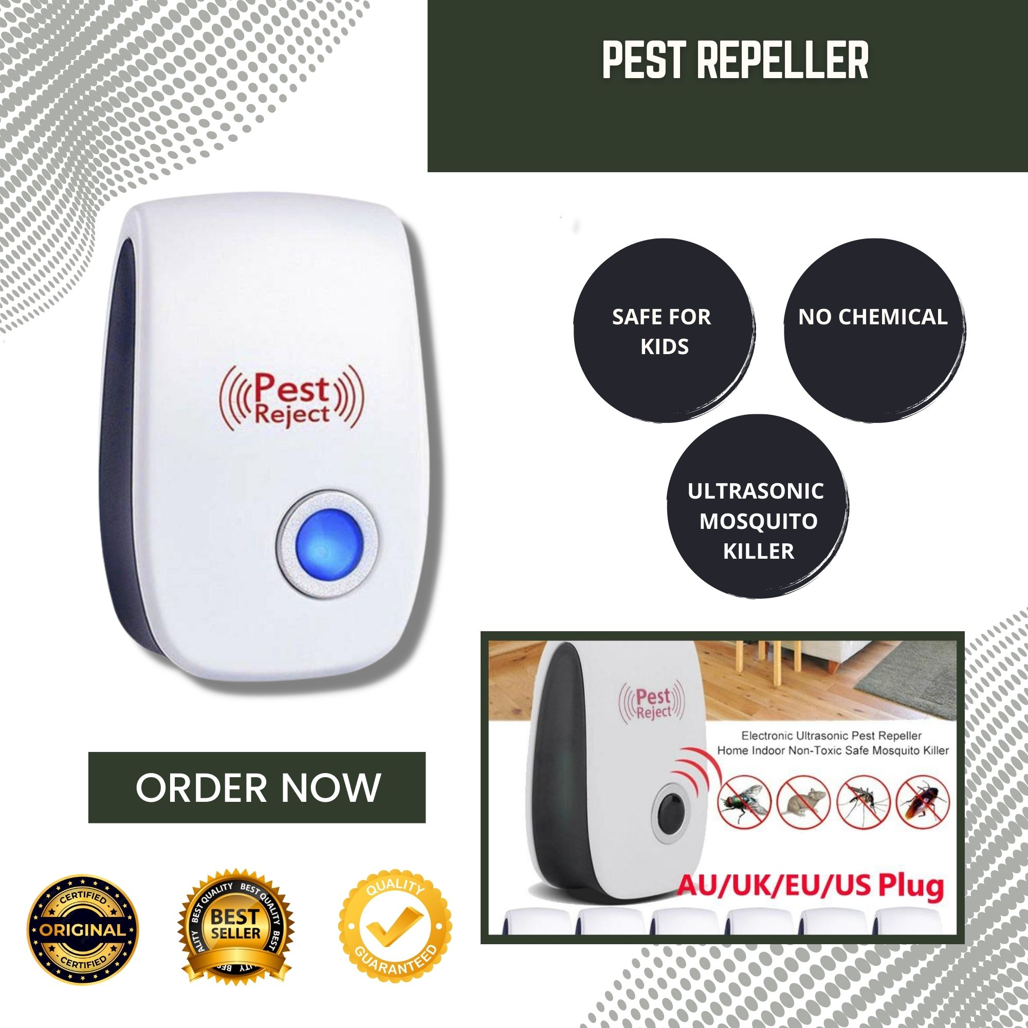 2022 Newest Ultrasonic Pest Repeller, Electronic Indoor Pest Repellent Plug  In For Insects, Pest Control For Living Room, Garage, Office, Hotel, White  | Ultrasonic Pest Repeller, Electronic Plug In Insect Repellent Indoor