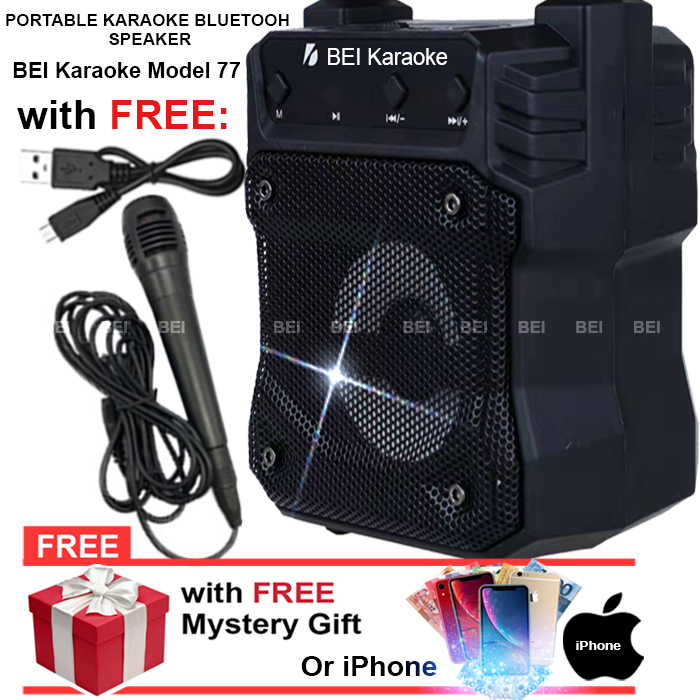 BEI Karaoke Model 77 Wireless Portable LED Bluetooth Gym Workout, Zumba