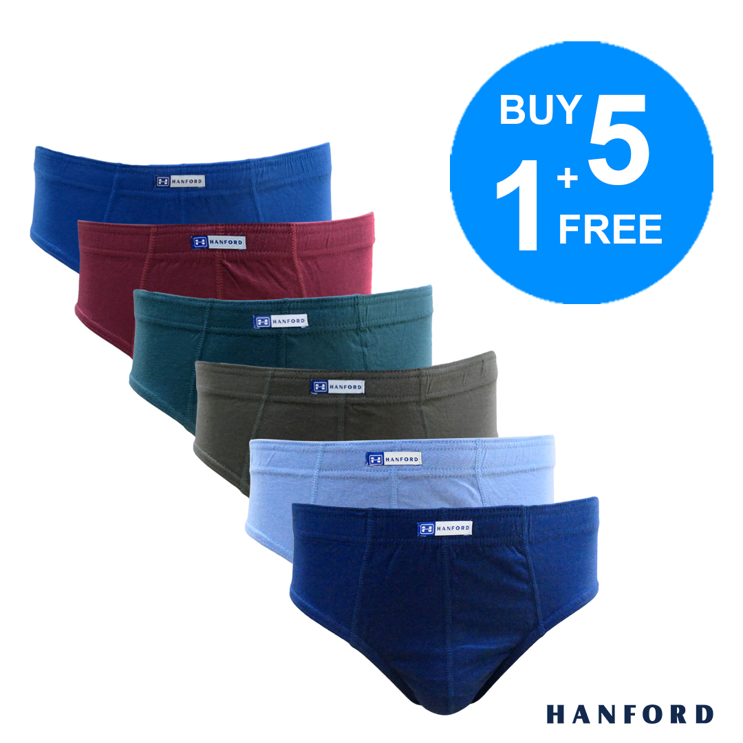 Hanford Men Regular Cotton Briefs Inside Garter - Assorted Color (6in1 ...