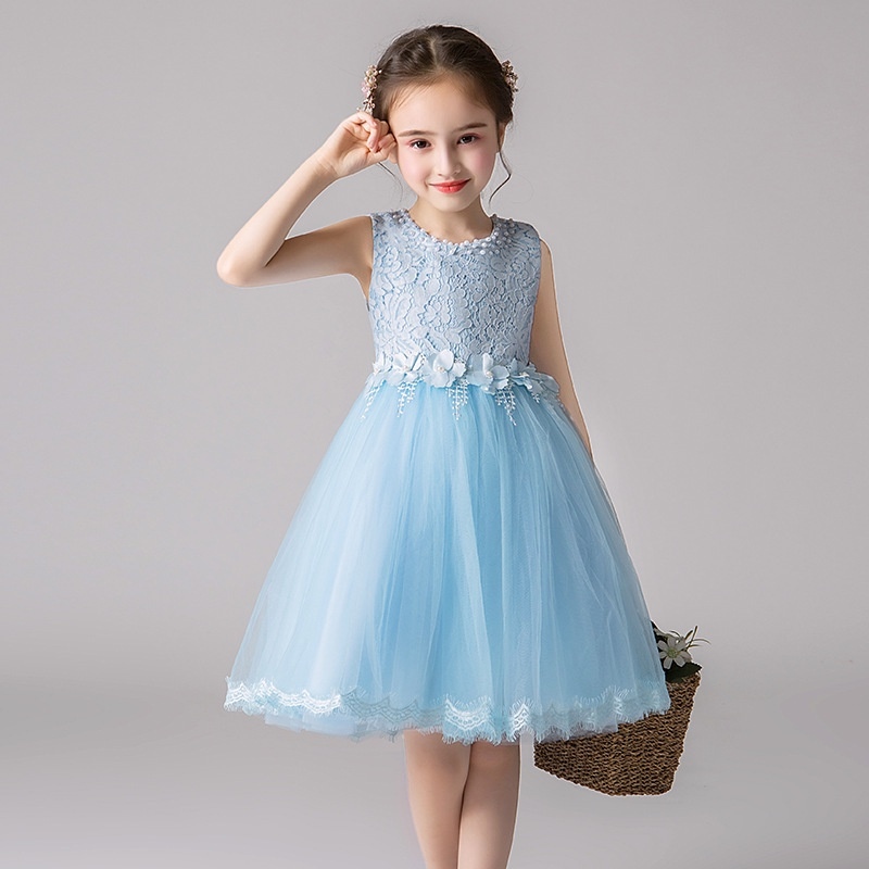 Princess Lace White Dress for Kids Girl 7 Years Old Feather Angel Wings ...