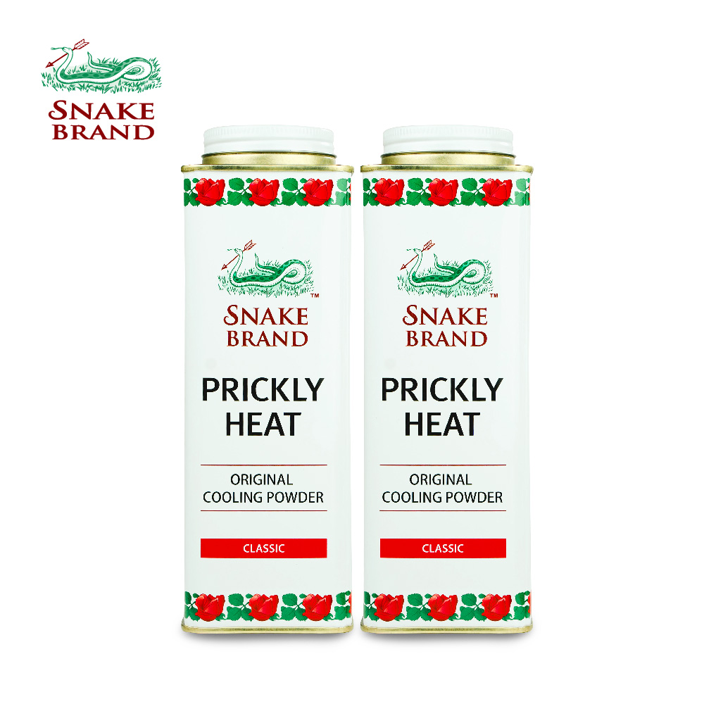 Snake Brand Prickly Heat Original Cooling Powder Classic Twin Pack ...