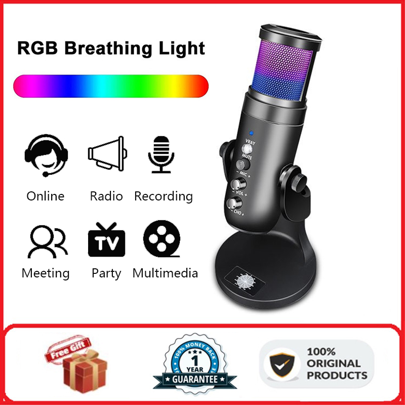 JD950 RGB mic USB Condenser Microphone Professional Vocals Streams Mic