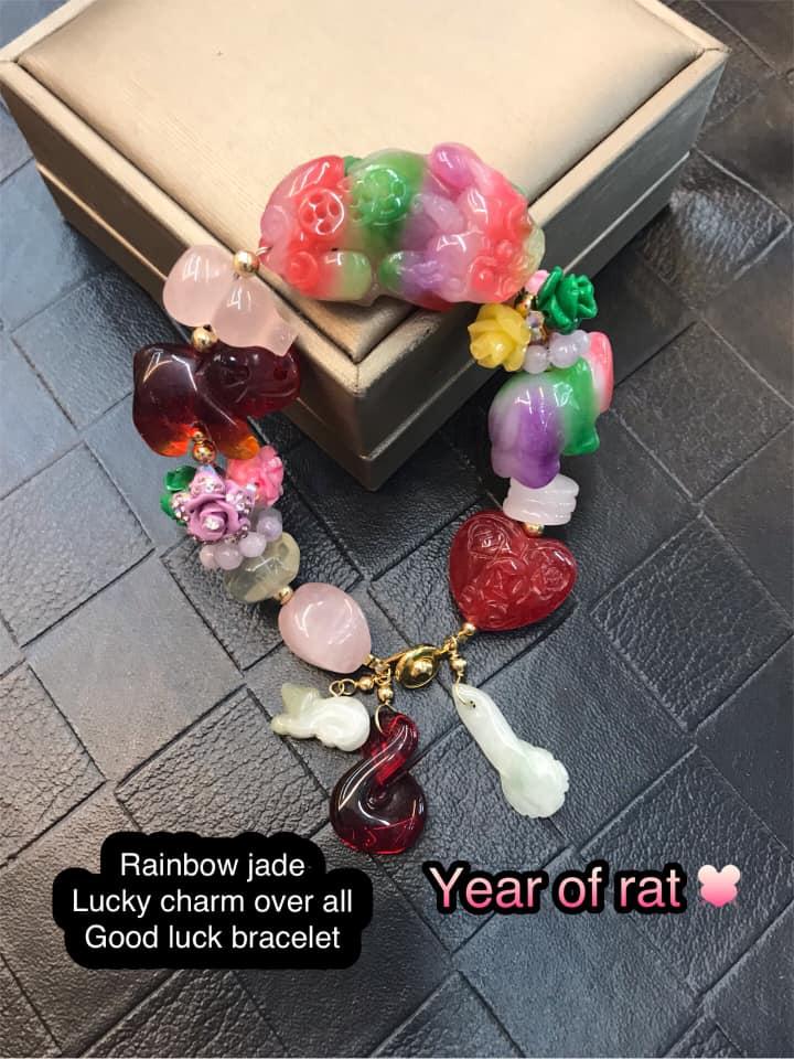 rainbow jade bracelet