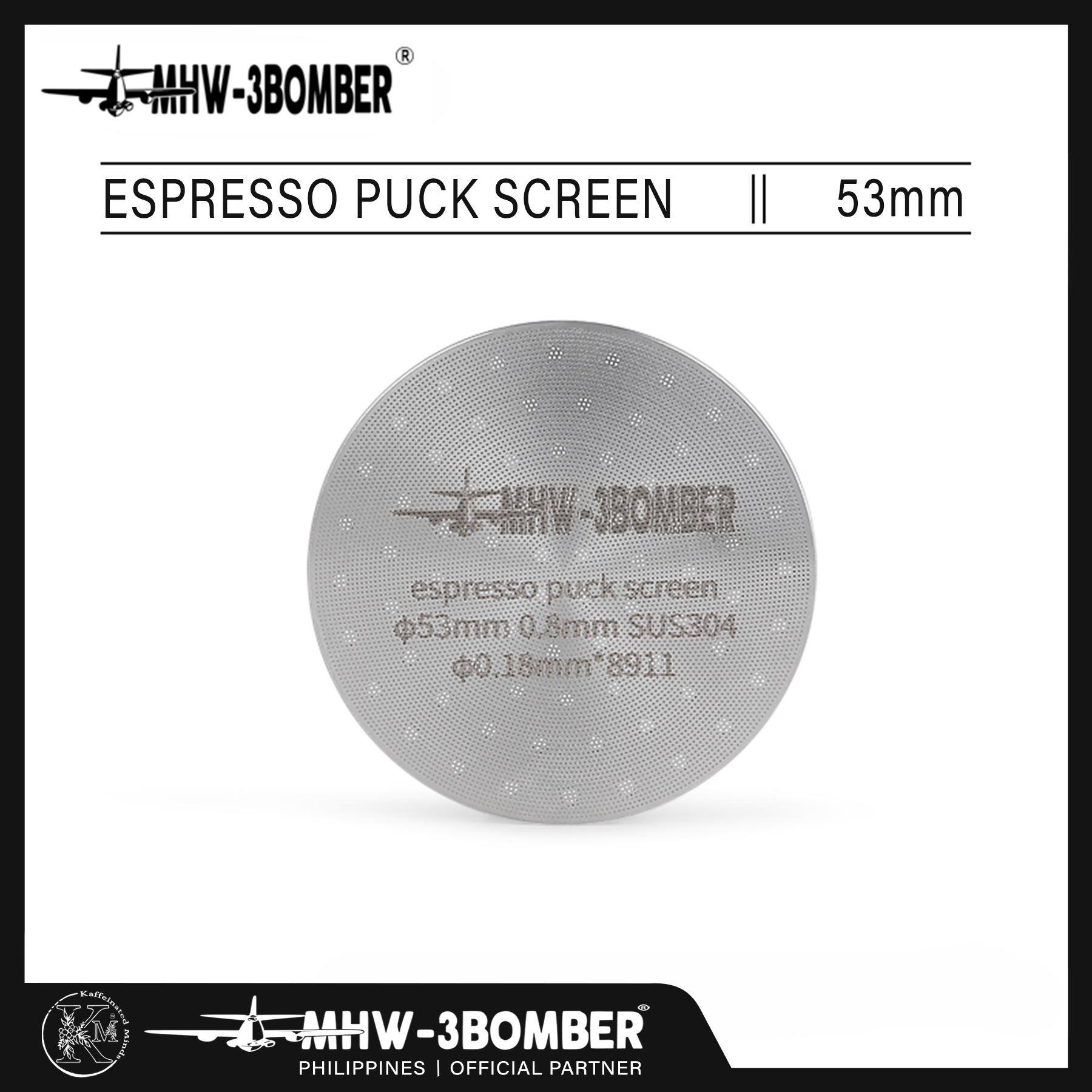 MHW-3BOMBER Espresso Puck Screen Reusable Espresso Filters 53mm