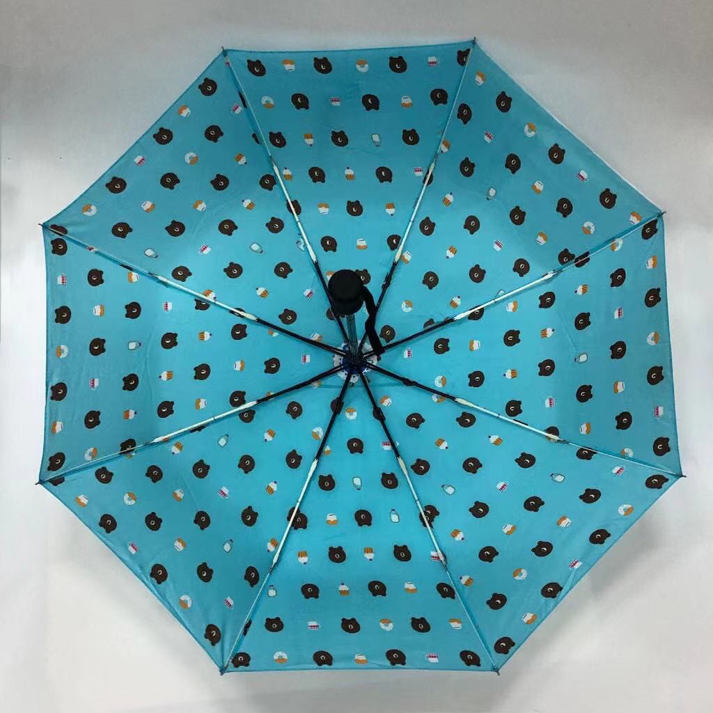 Umbrella Folding Automatic Makapal Automatic Umbrella Cute Bear Design