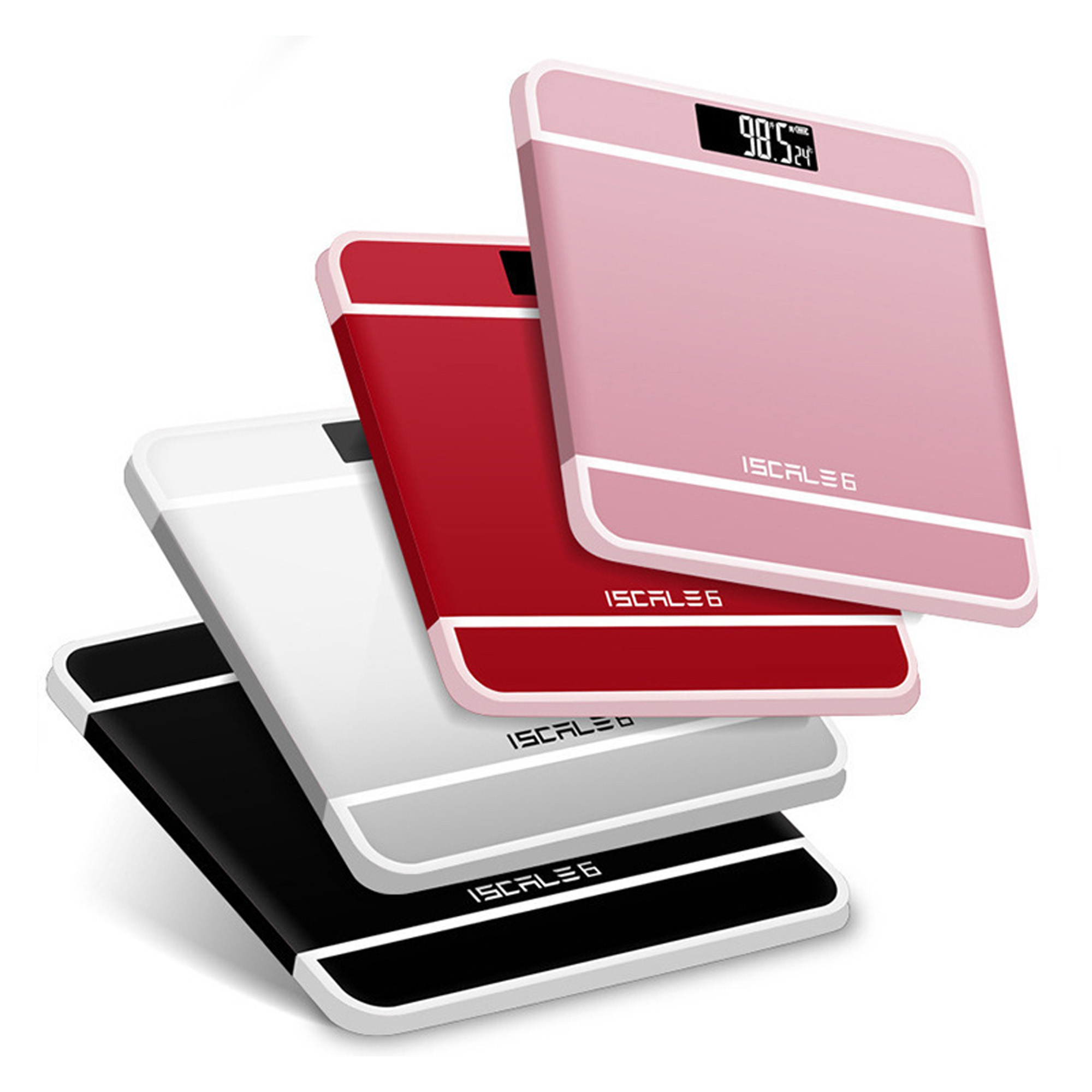 Iscale Digital LCD Electronic Tempered Glass bathroom weighing Scale
