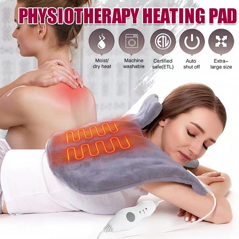 Electric Heating Pad Moist Auto Off Neck Shoulder Back Pain Relief Heat ...