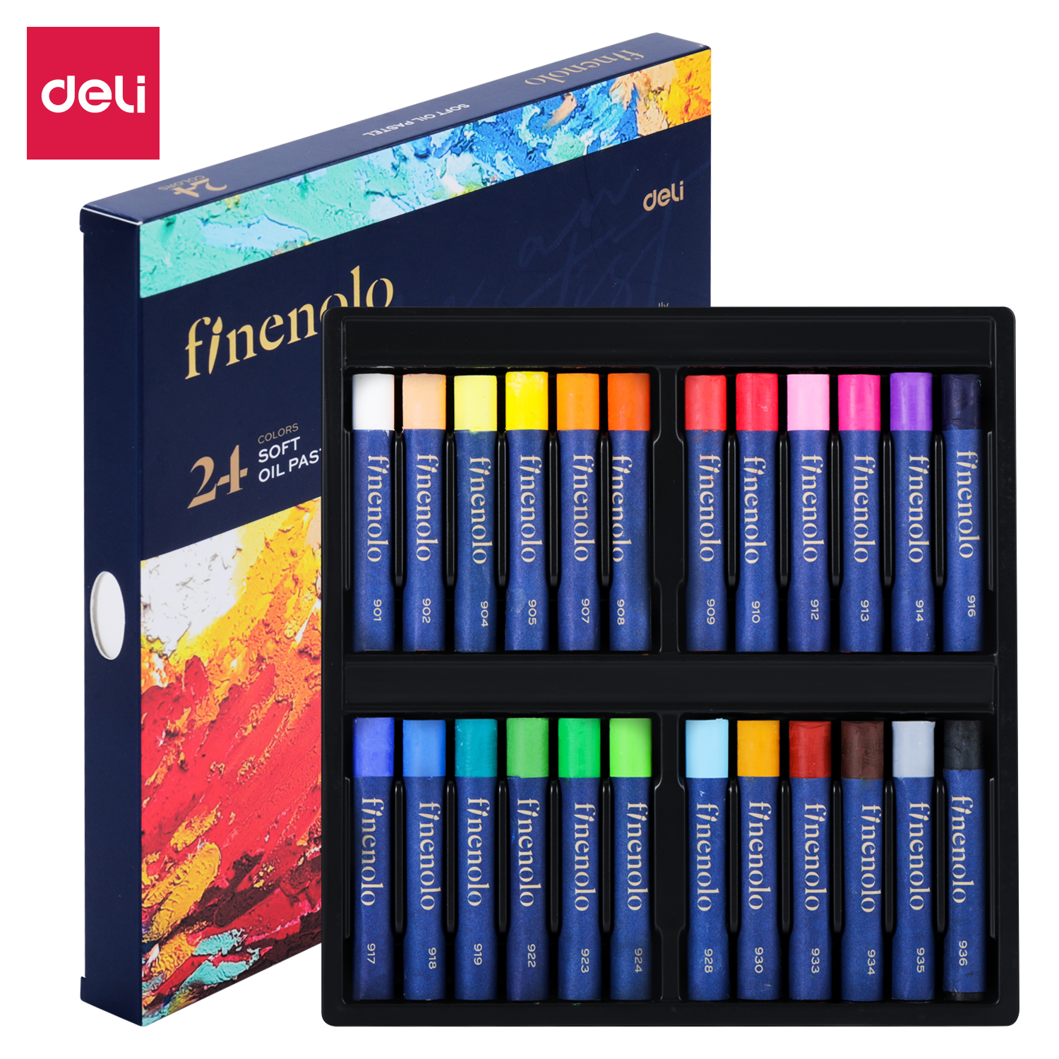 Deli 12/24 color box finenolo heavy color oil pastel (mixed) (box