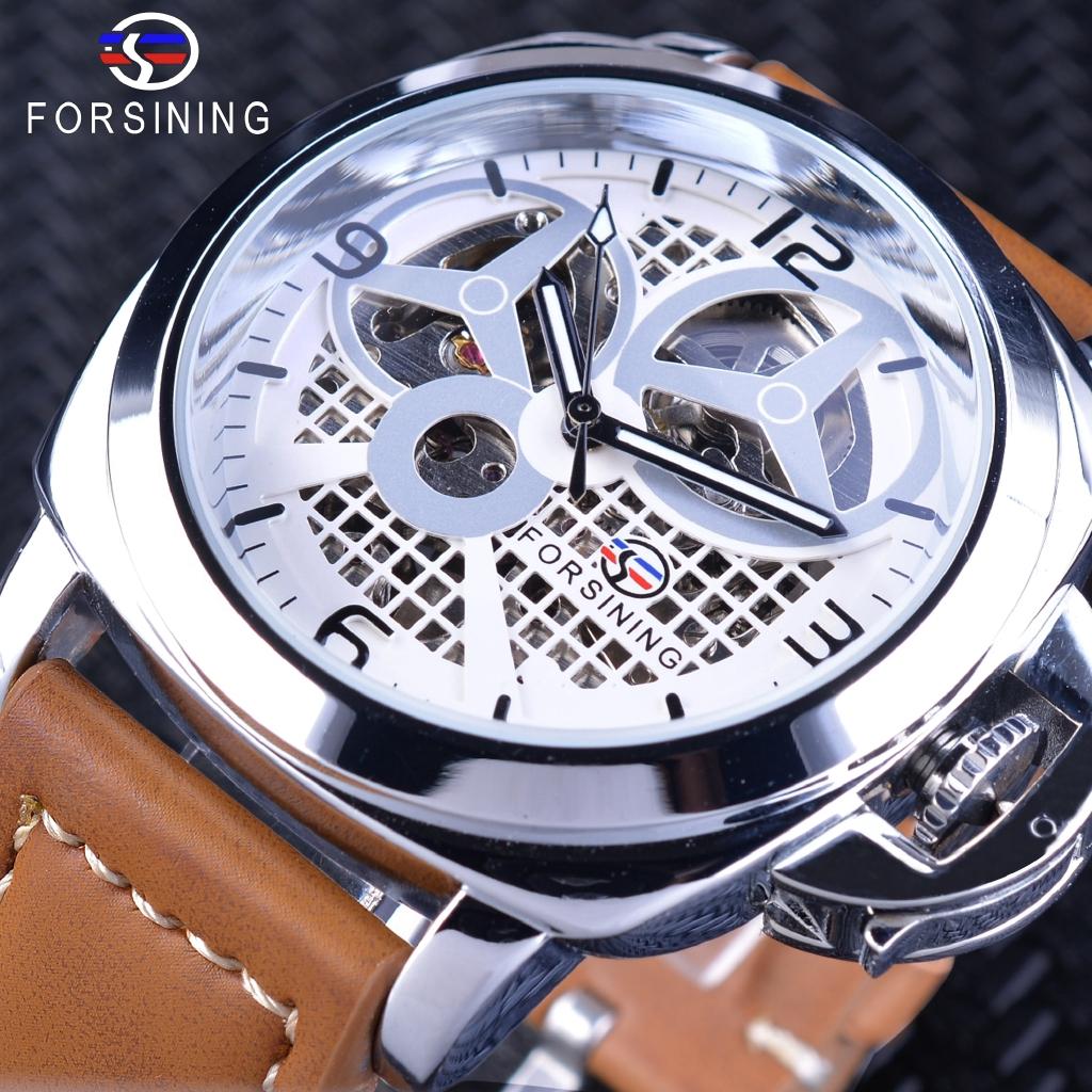 FORSINING 005 New Fashion Casual Men's Skeleton Watch Italian