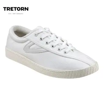 white leather tretorns