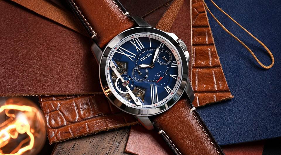 Original] Twist Dial Analog Leather Watch Three Hand Blue ME1161 Fossil  Brown Grant | Lazada PH