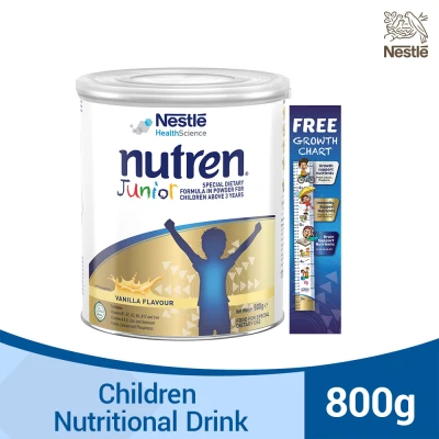 NUTREN JUNIOR Powdered Nutritional Formula for Children 800g with FREE GROWTH CHART for children 3 years old and up