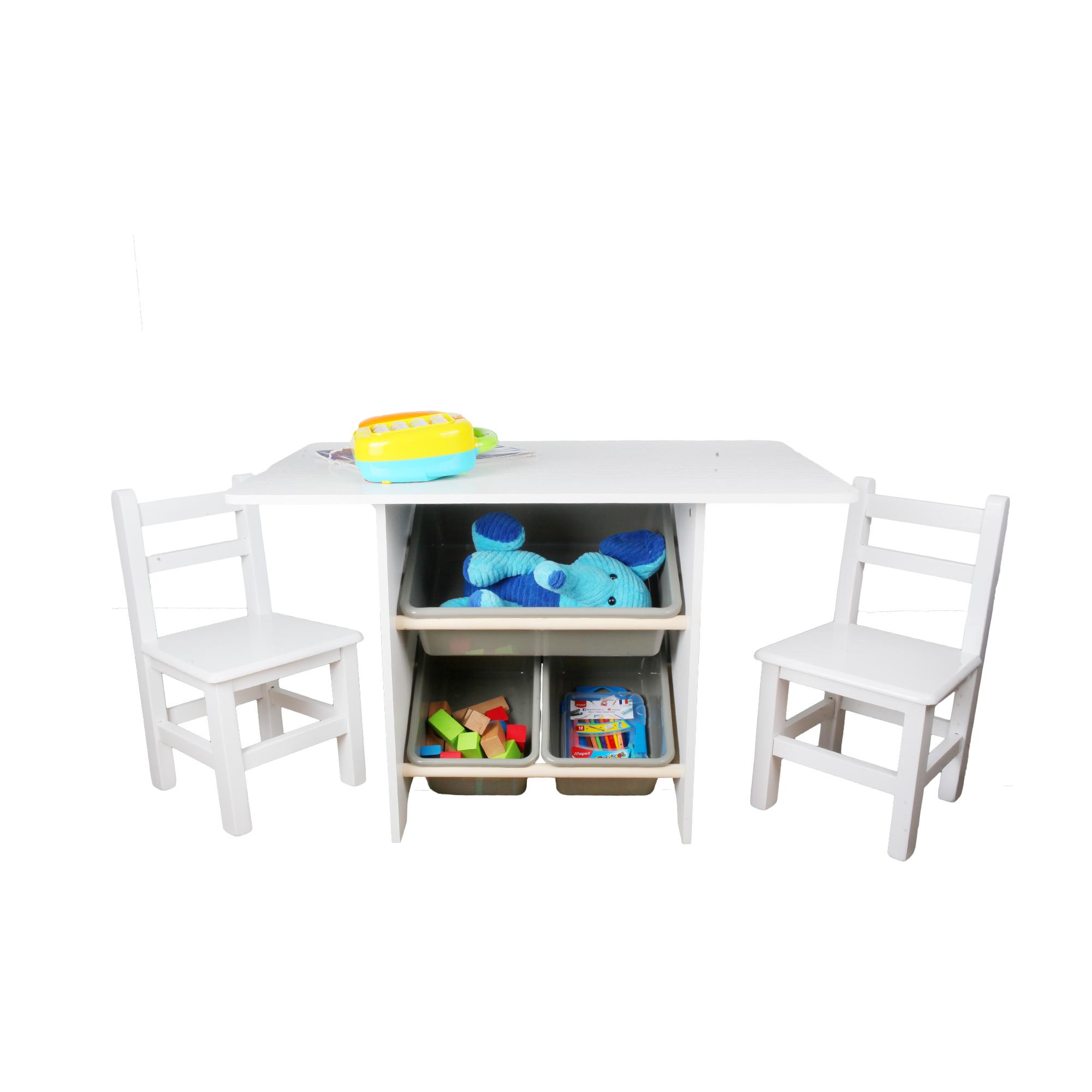 3 Piece Toddler Plastic Table And Chairs Set For Boys Or Girls