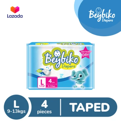 Beybiko Diapers Large (9-13 kg) - 4 pcs Travel Pack - Taped Diapers