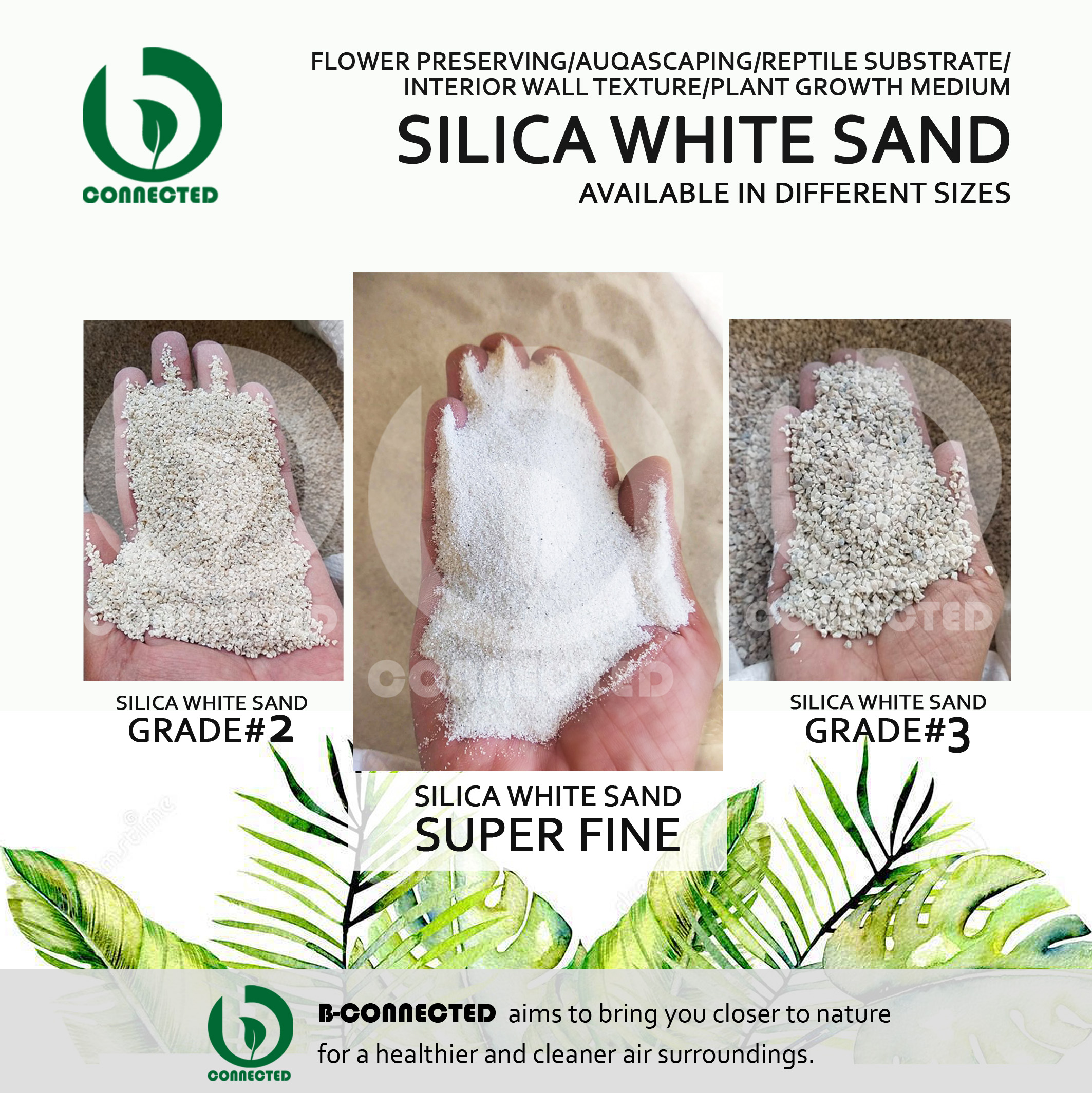 PREMIUM SILICA SAND WHITE SUPER FINE 1 KILO BY BCONNECTED