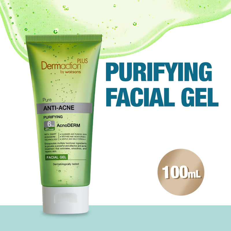 Dermaction Plus By Watsons Pure AntiAcne Purifying Facial Gel 100ml