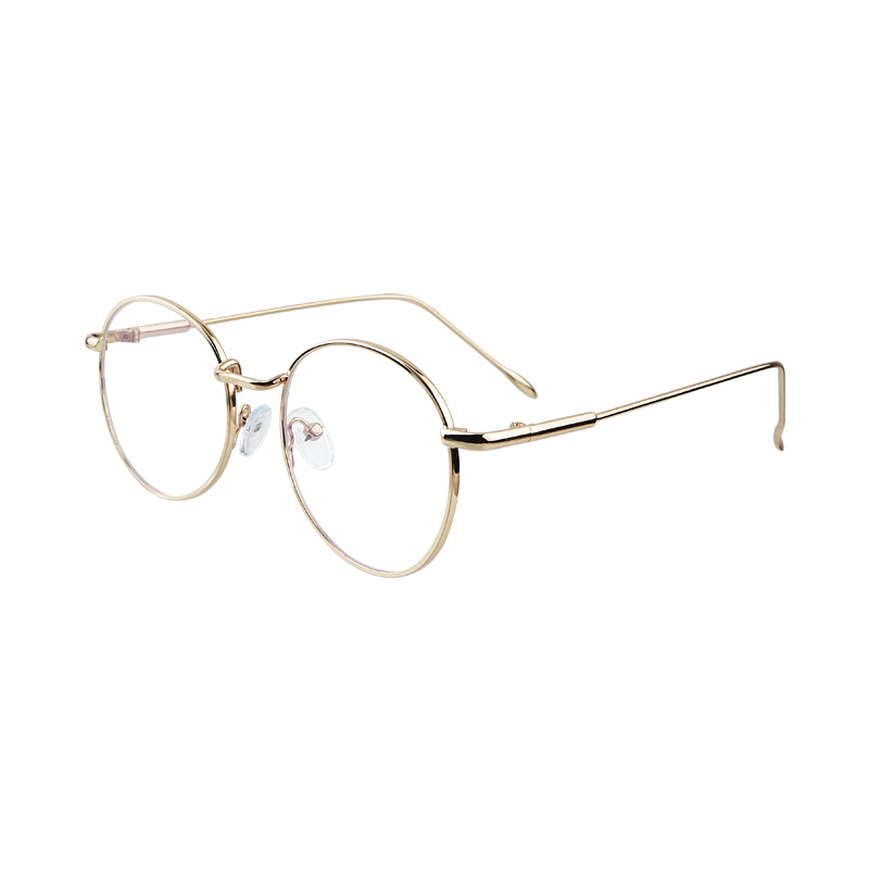 Classic Anti Radiation Optical Glasses Metal Frame Round Eyeglasses for Women/Men