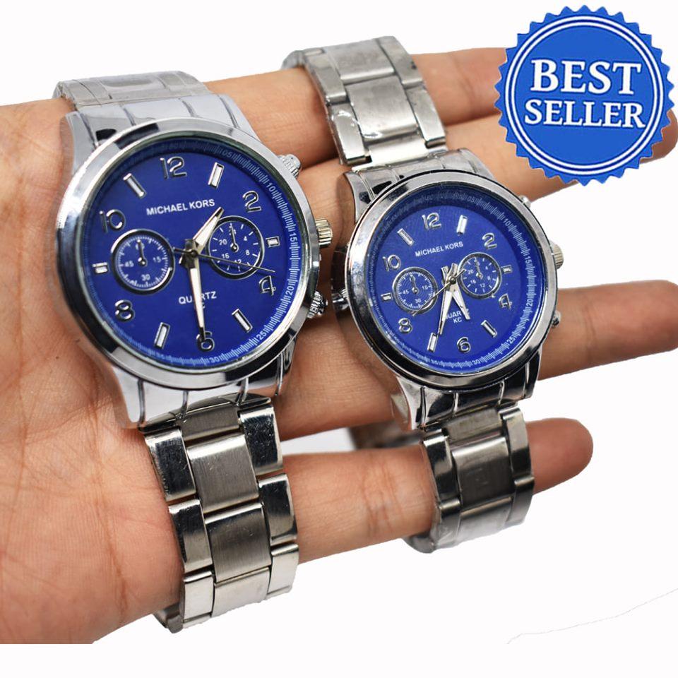 mk blue dial watch