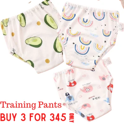 3pcs 6 Layer Gauze Waterproof, Washable, Breathable and Reusable Baby Toilet Training Pants Set