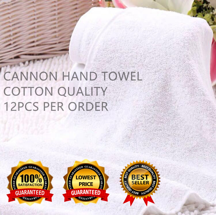 12pcs Cannon Cotton Hand Towel White Towel Color 48cmx26cm Lazada PH