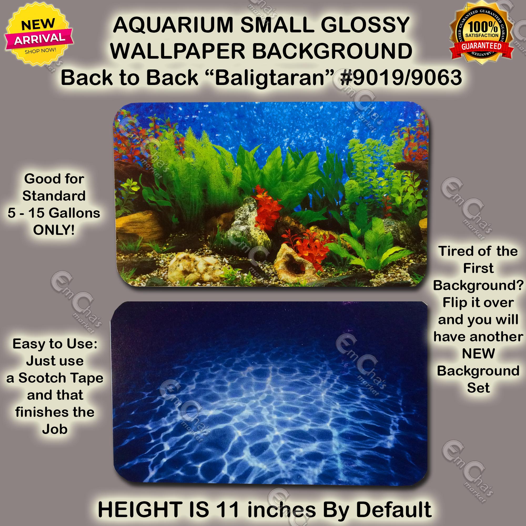 For 5 to 15 Gallons ONLY! Aquarium Length SMALL 