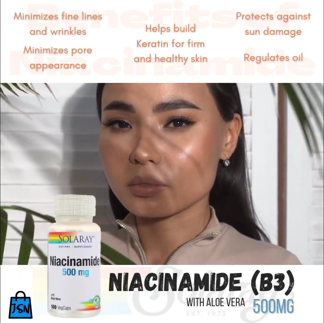 by JSN Solaray, Niacinamide 500mg, 100 Capsules Cellular Energy and