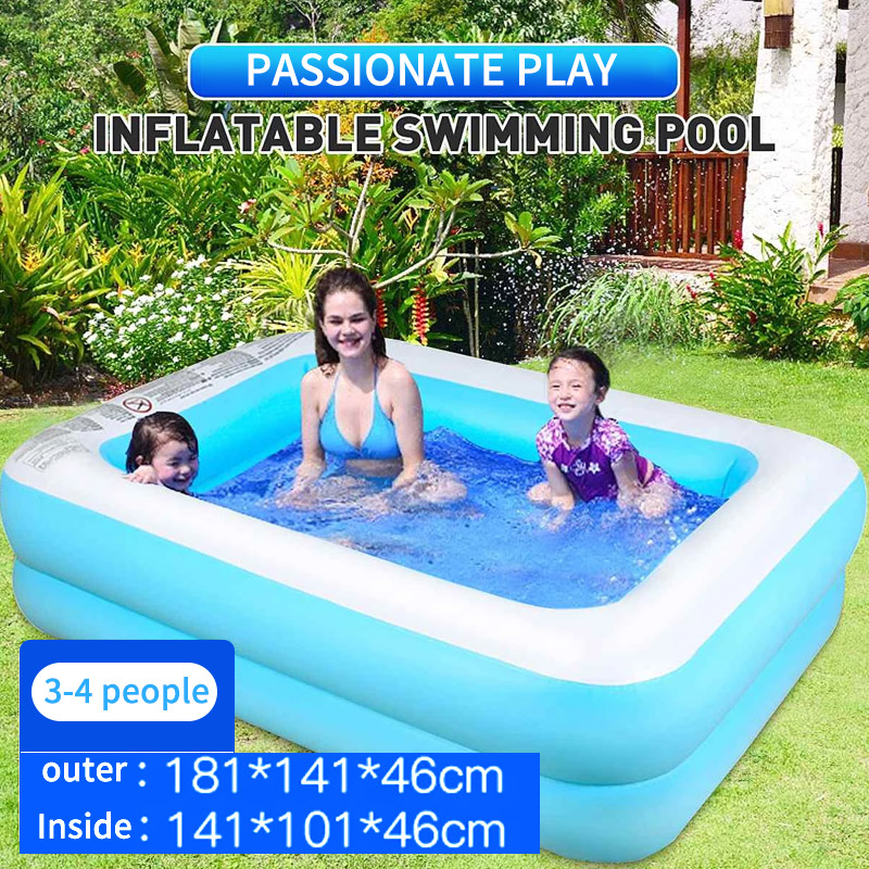 Large Leisure Transparent Swimming Pool Suitable for Family 150cm Thickening Family Children Adult Outdoor Swimming Pool Shui Latable Swimming Pool 3-Layer 59 Garden Backyard 