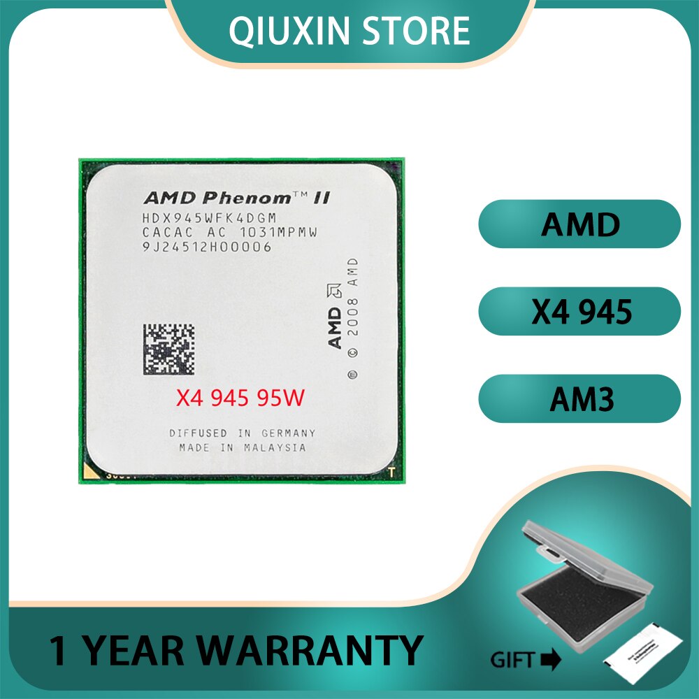 AMD Phenom II X4 945 95W Processor HDX945WFK4DGM /HDX945WFK4DGI