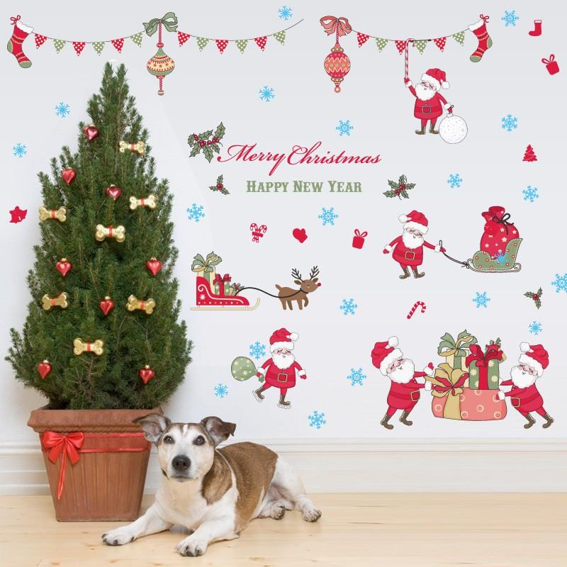 Christmas Snow Decoration Bedroom Wall Stickers Shop Window Home Decor Ornaments 
