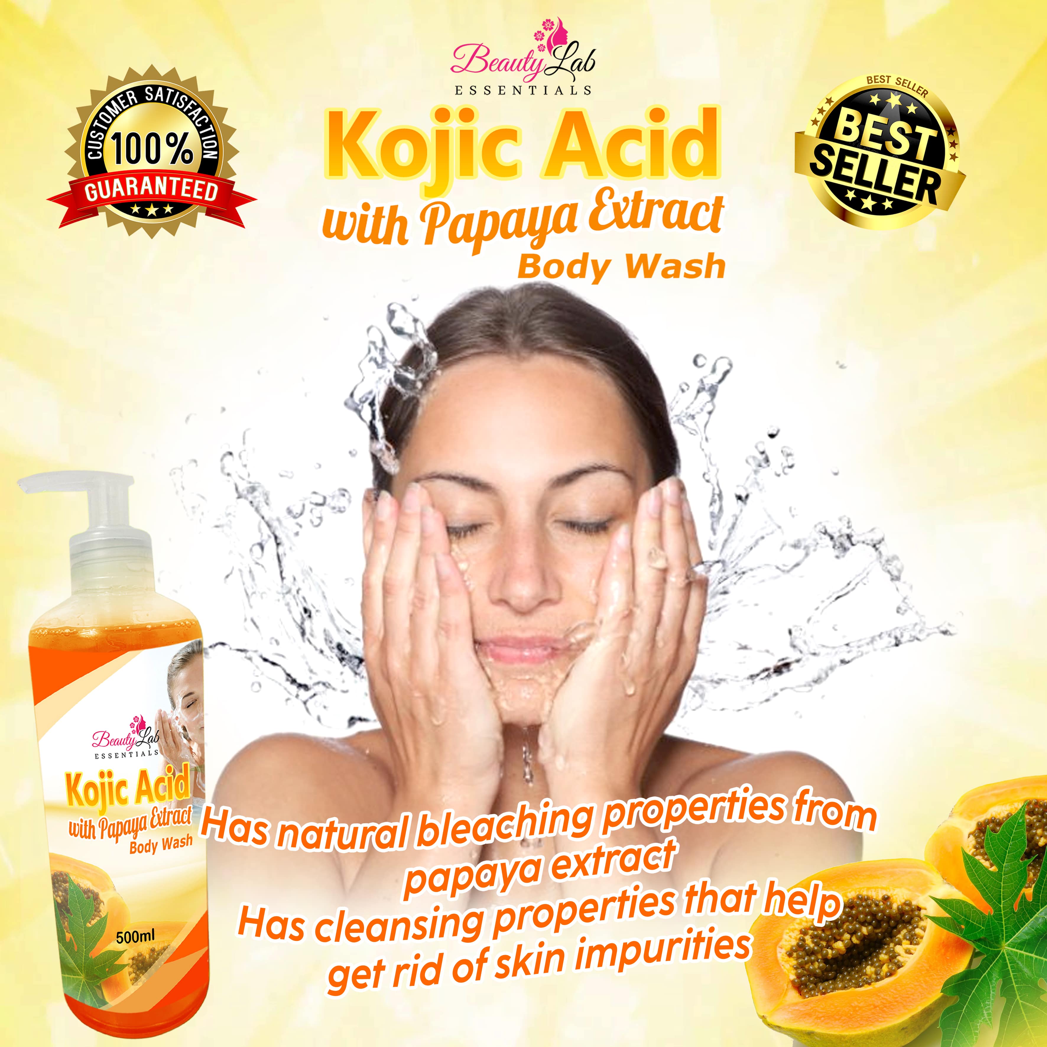 BeautyLab Essentials Original Kojic Acid with Papaya Extract Body Wash