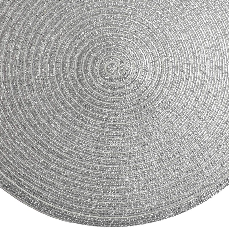 36cm Round Placemats Set of 6 Decorative Placemats Glitter for Holiday