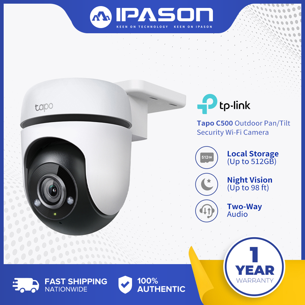 Tp-Link Tapo C500 Outdoor Pan/Tilt Security WiFi Camera 1080p Full HD 360°  Live View Person Detection and Motion Tracking-Smart AI Night Vision IP65  Weatherproof Two-Way Audio, Tp-Link TpLink