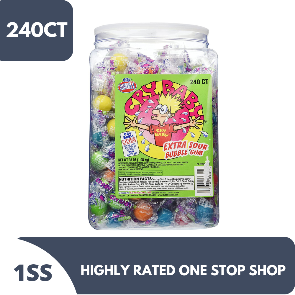 Dubble Bubble Cry Baby Extra Sour Bubble Gum 240ct Lazada Ph