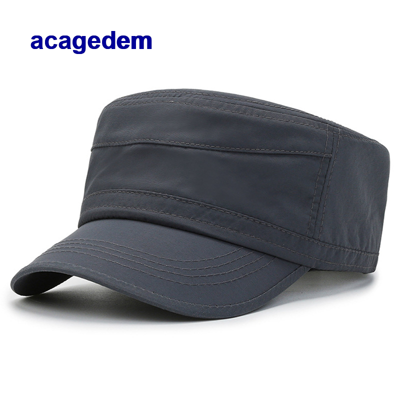 Men Quick Dry Military Hats Summer Flat Top Mesh Baseball Caps