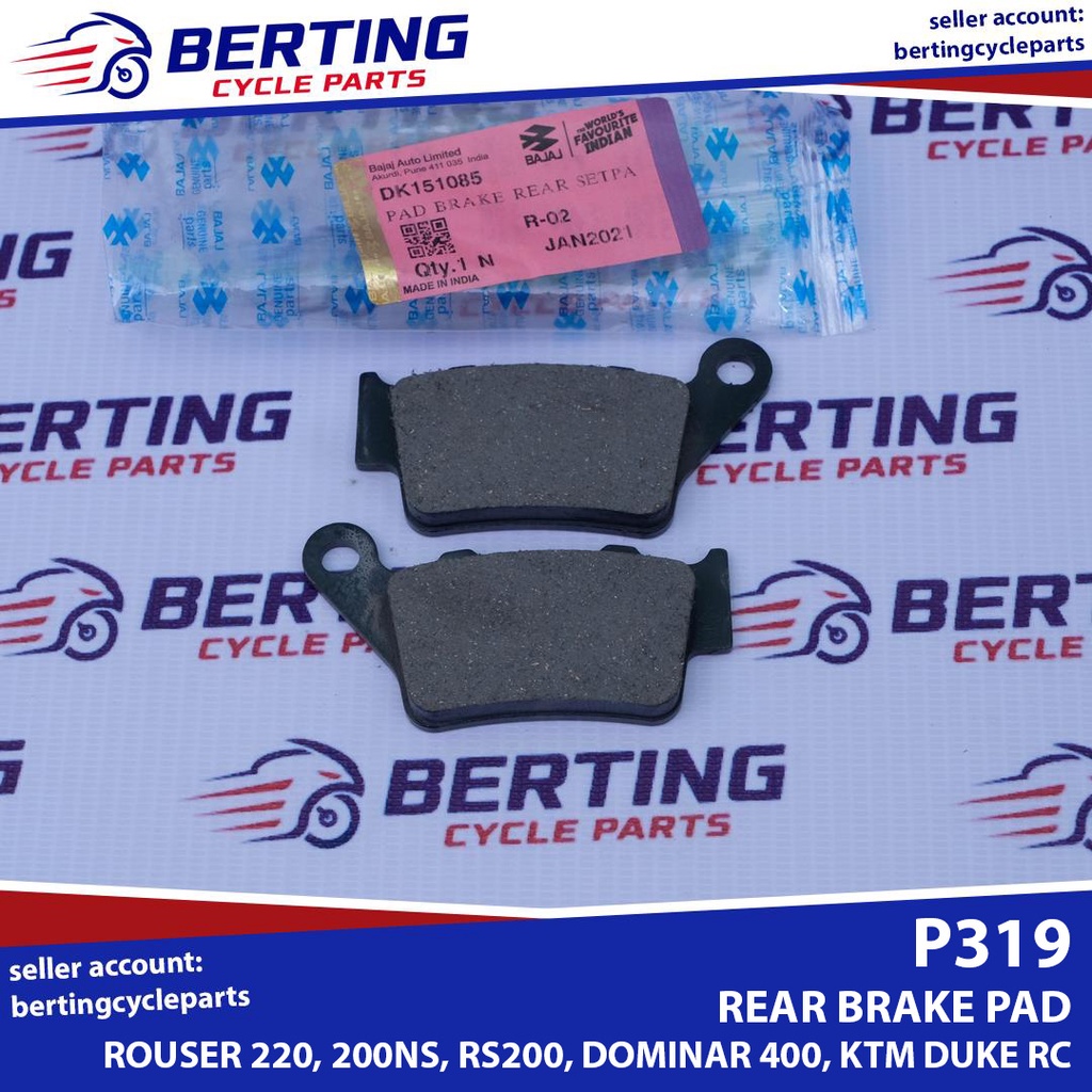 【Ready Stock】 REAR BRAKE PAD Rouser NS200 200NS RS200 220 Dominar KTM