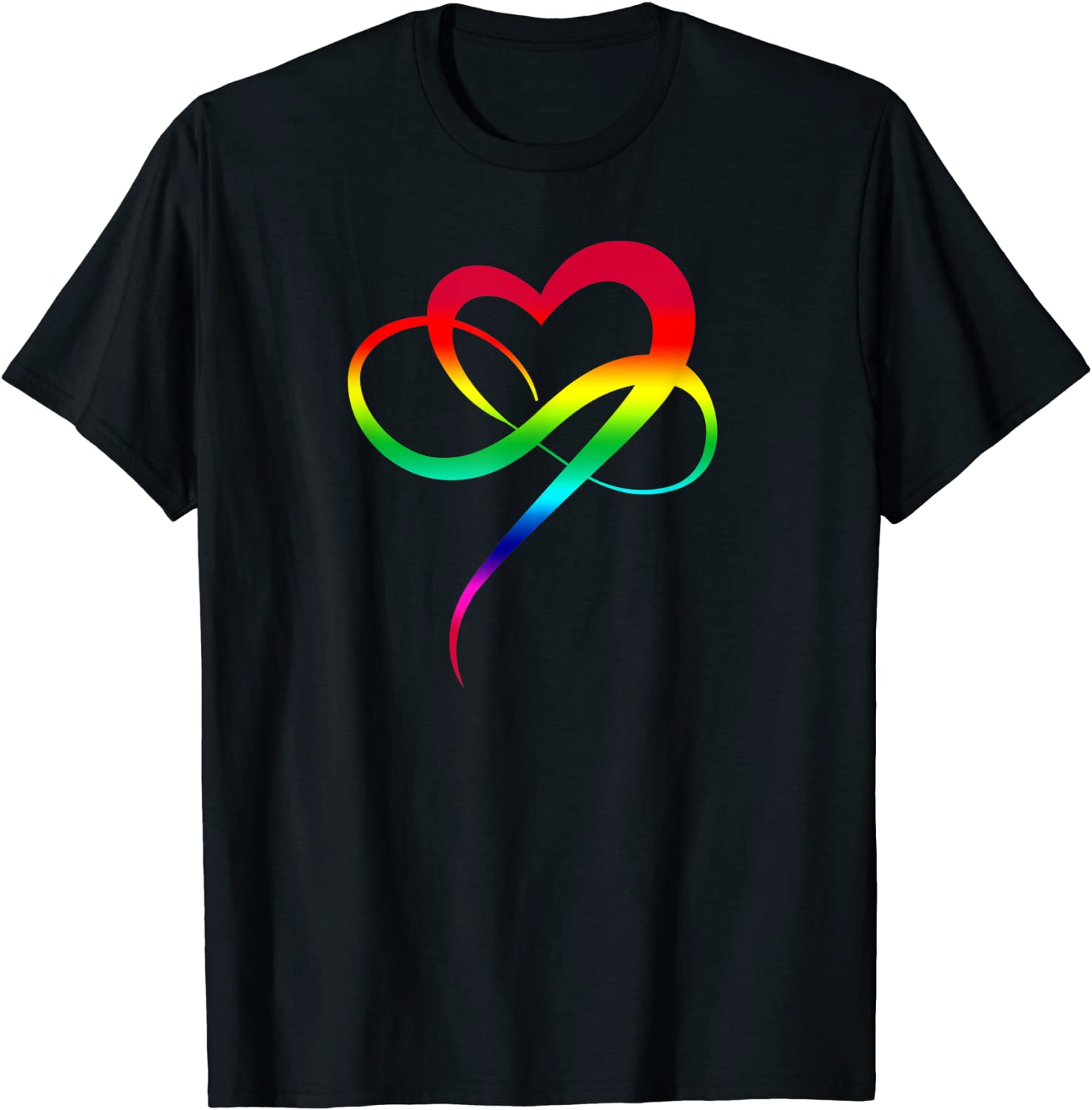 LGBTQ Art Love Symbol Rainbow Infinity Heart Polygamy Gift T-Shirt ...