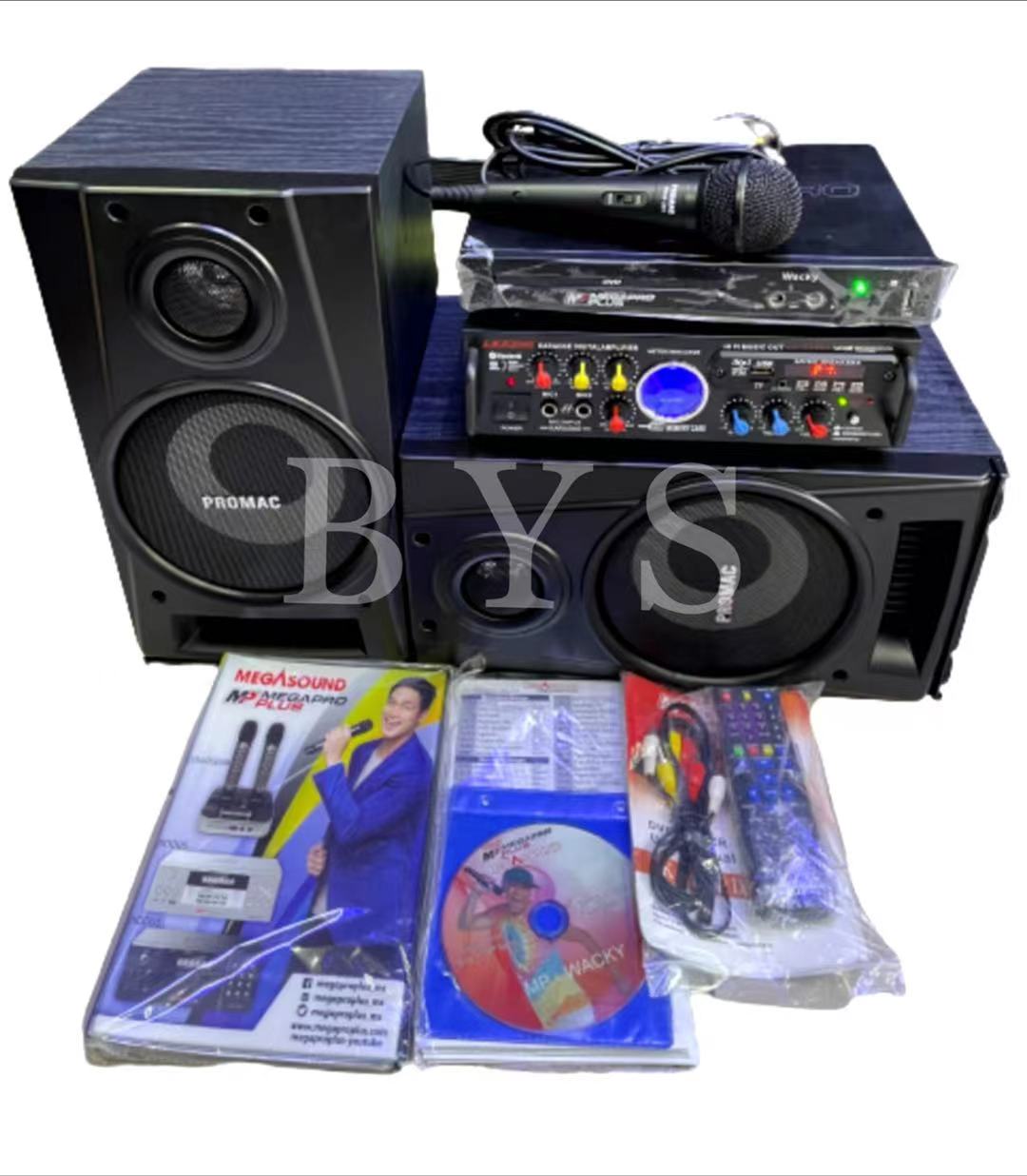 Promac speaker with amplifier and videoke player (megapro wacky)free