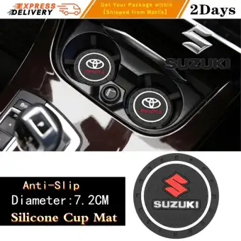 Suzuki Silicone Black Car Auto Water Cup Slot Non Slip Carbon Fiber Mat Accessories Car Protective Pad Car Interior Accessories For Suzuki Swift Dzire