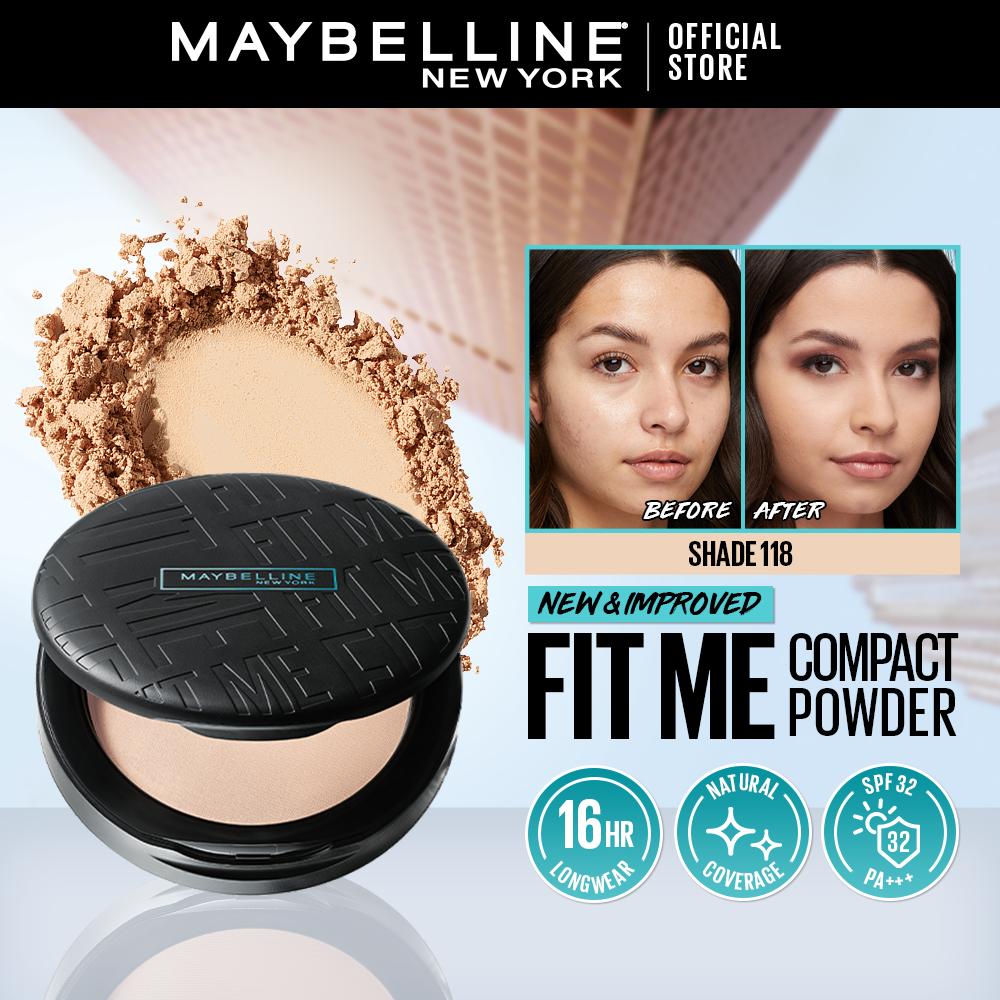 Maybelline Fit Me Compact Powder - Long lasting, 16HR Oil Control, SPF ...