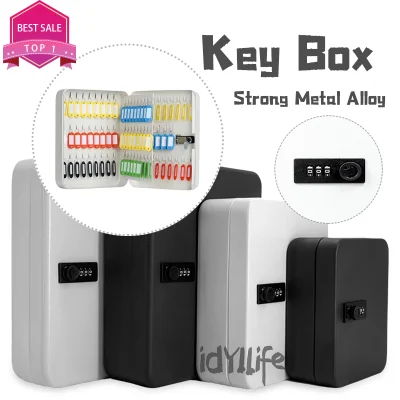 Key Box Safe Security Office Combination Lock Storage Cabinet Metal Car Password Resettable Code Wall Mounted Organizer Lockable
