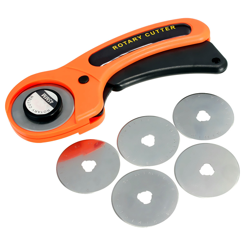45mm Fabric Rotary Cutter With 5pcs Circular Blade Leather Fabric