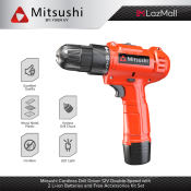 Mitsushi 12V Cordless Drill Driver with 2 Batteries and Accessories