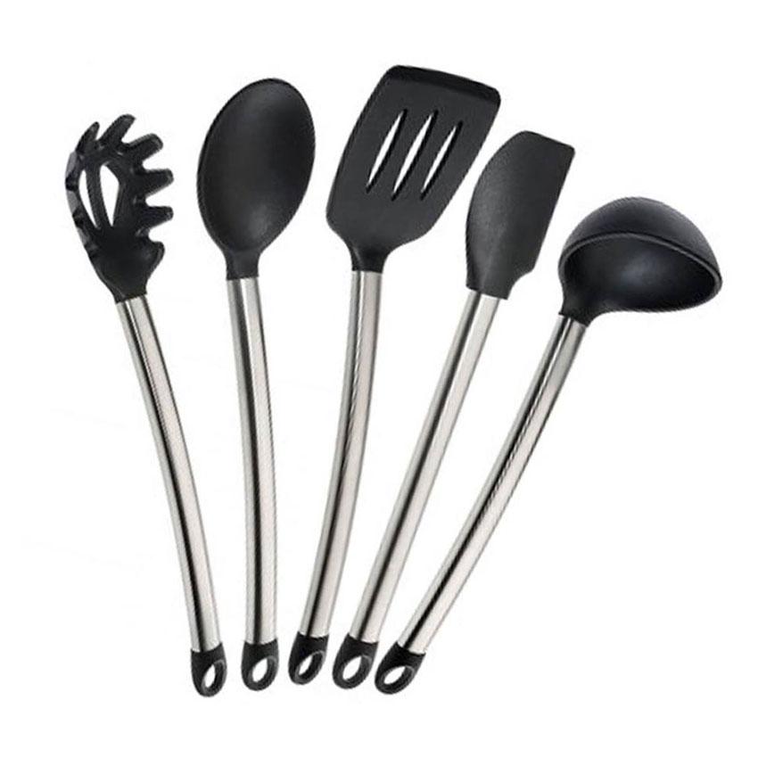 Redmond Blk 5 Quality Assurance 5 Pieces Silicone Stainless Steel Induction Handle Kitchen 0667